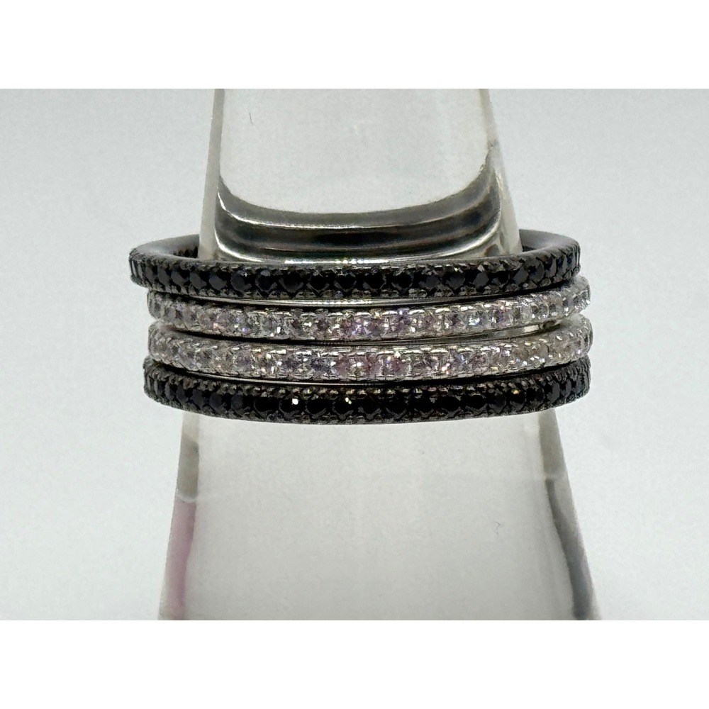 Hidalgo Sterling Silver CZ Eternity Band Stacking Stackable Ring Size 8.25